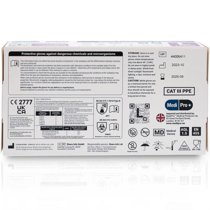 MediPro Black Nitrile Gloves (Box of 100)